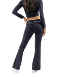 Juicy Couture Roll Down Flared Yoga Joggers, Black, Black