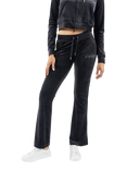 Juicy Couture Regal Lisa Velour Flared Joggers, Black, Black