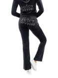 Juicy Couture Regal Lisa Velour Flared Joggers, Black, Black