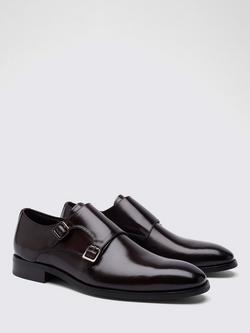 Moss John White Monkton Leather Double Monk Shoes - view 2, Brown