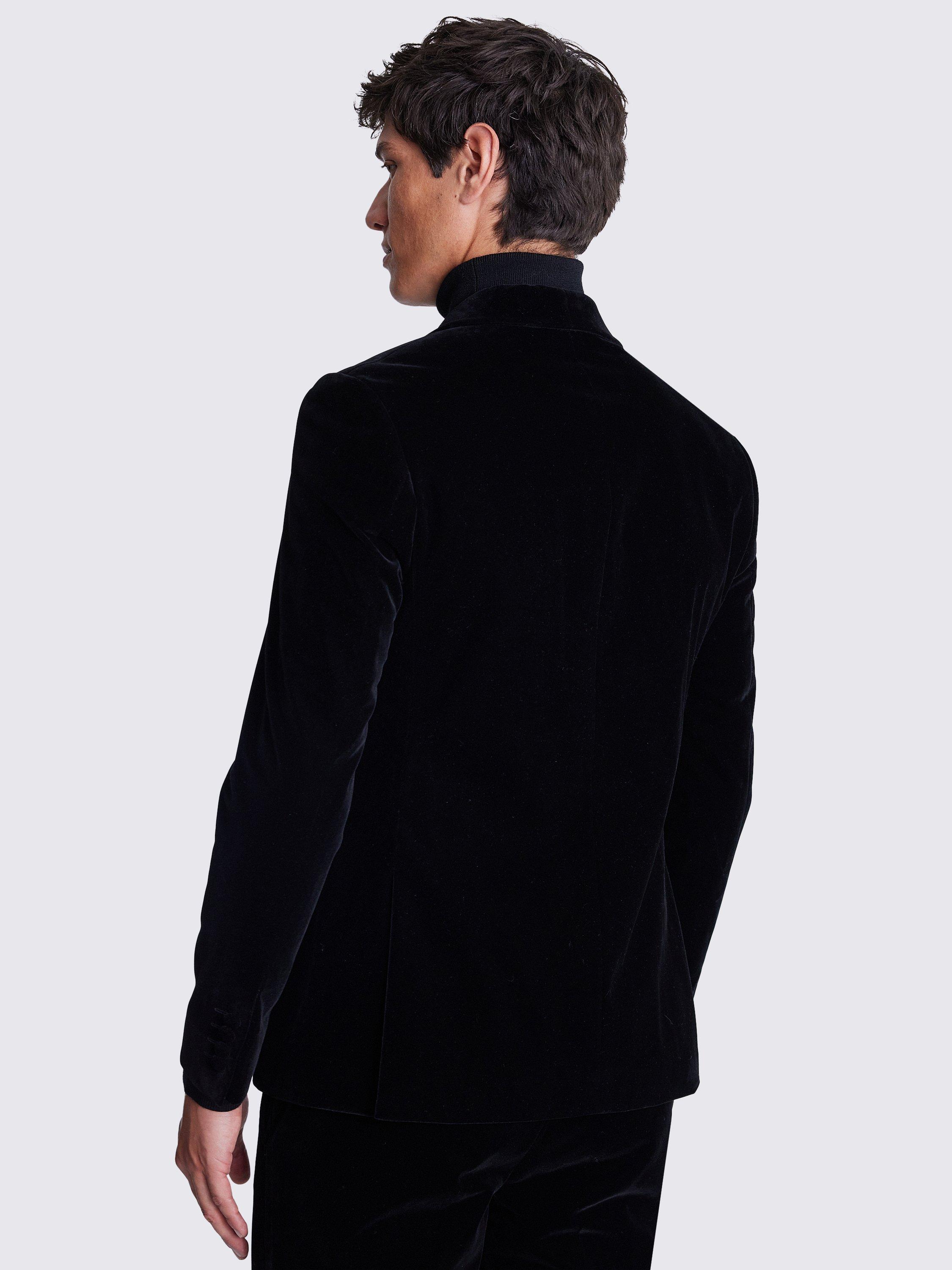 Product image 5 of 5, which shows Moss Velvet Slim Fit Suit Jacket, Black, 36S