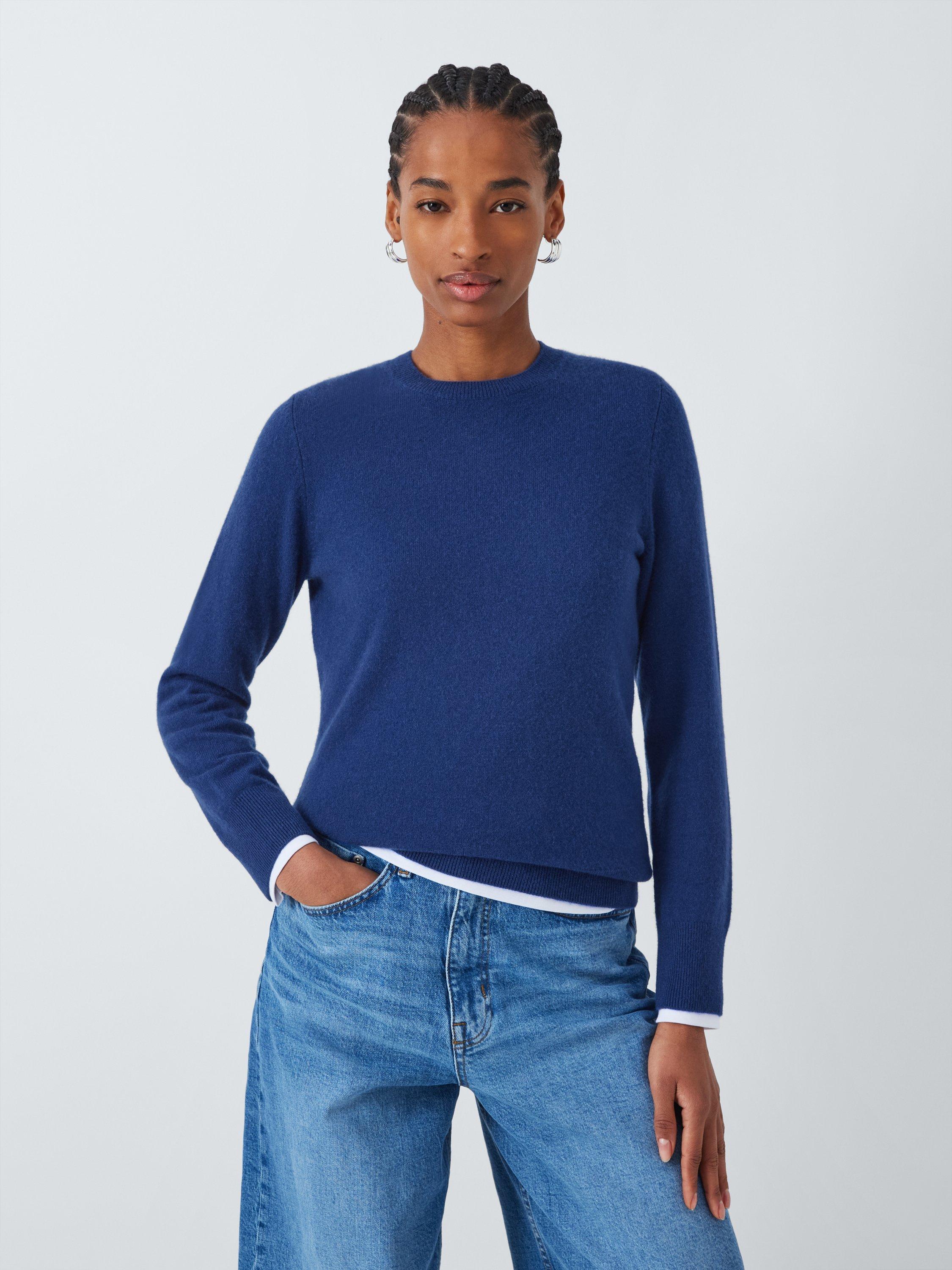 John Lewis Cashmere Crew Neck Jumper, Cobalt