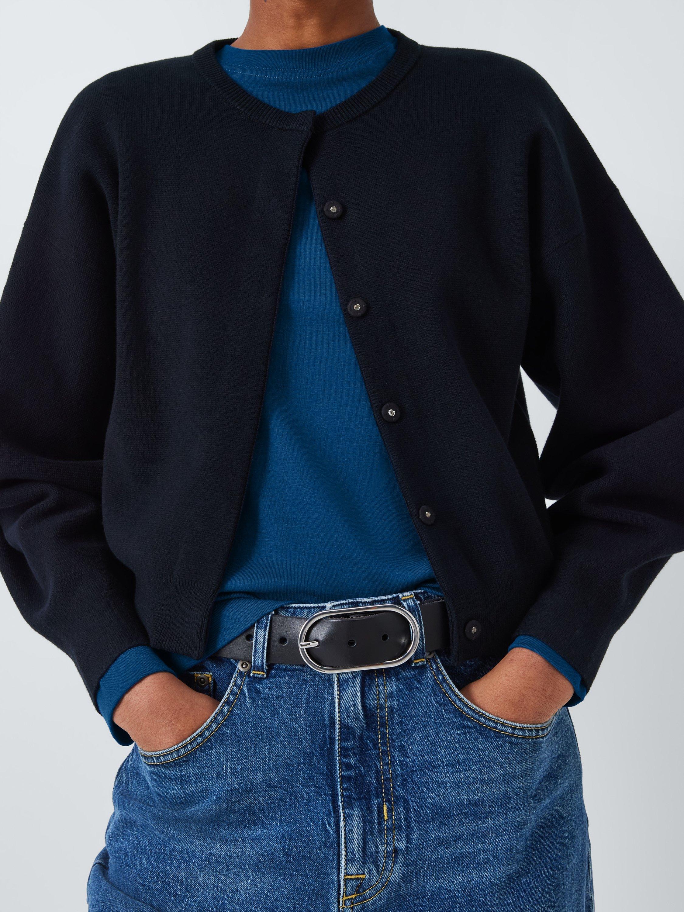 John Lewis Organic Cotton Long Sleeve Crew Neck T-Shirt, Blue, 18