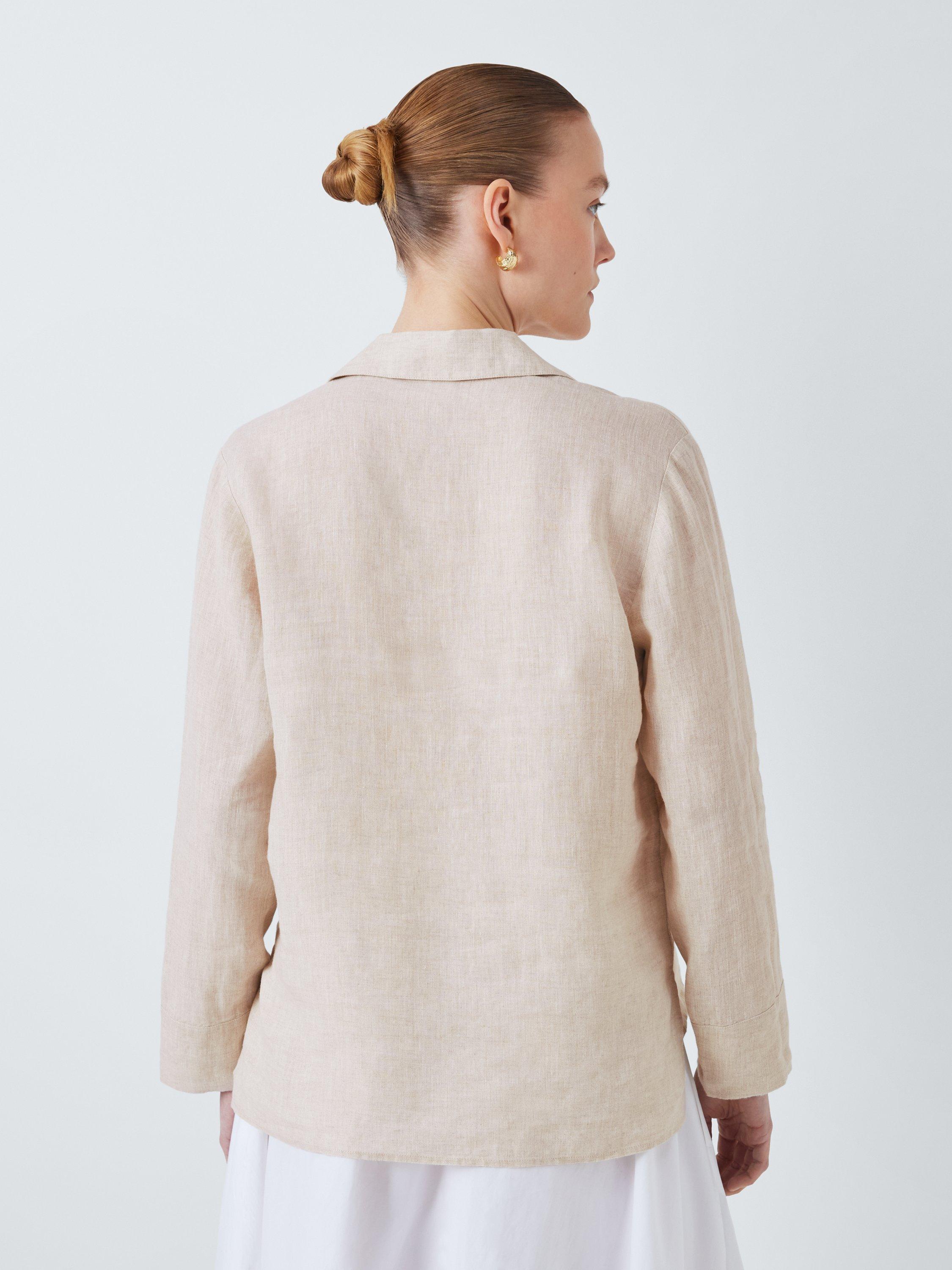 Product image 2 of 6, which shows John Lewis Linen Tunic Shirt, Natural, 8