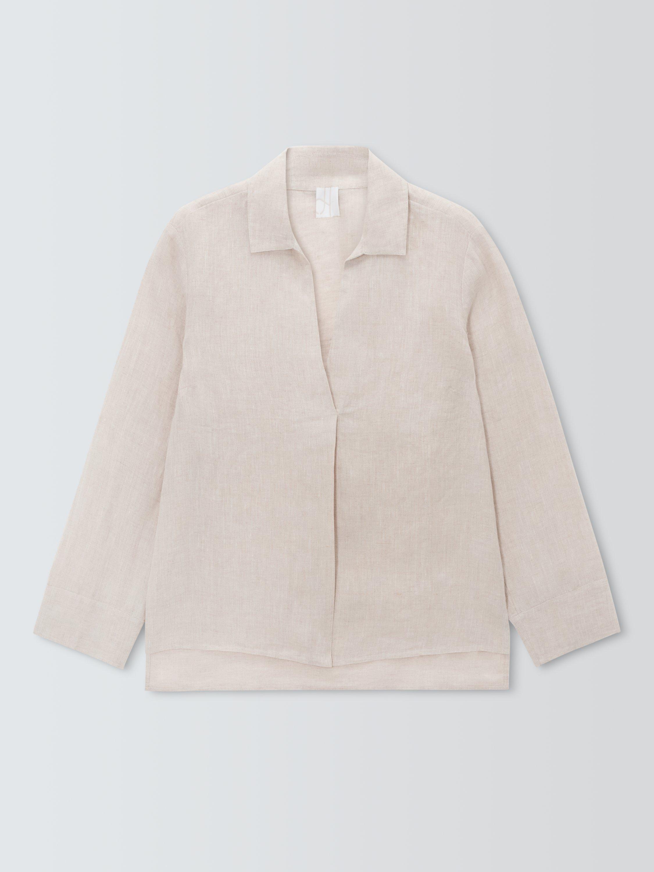 Product image 4 of 6, which shows John Lewis Linen Tunic Shirt, Natural, 8
