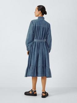 AND/OR Fifi Ruffle Denim Dress, Denim Blue - view 2, Denim Blue