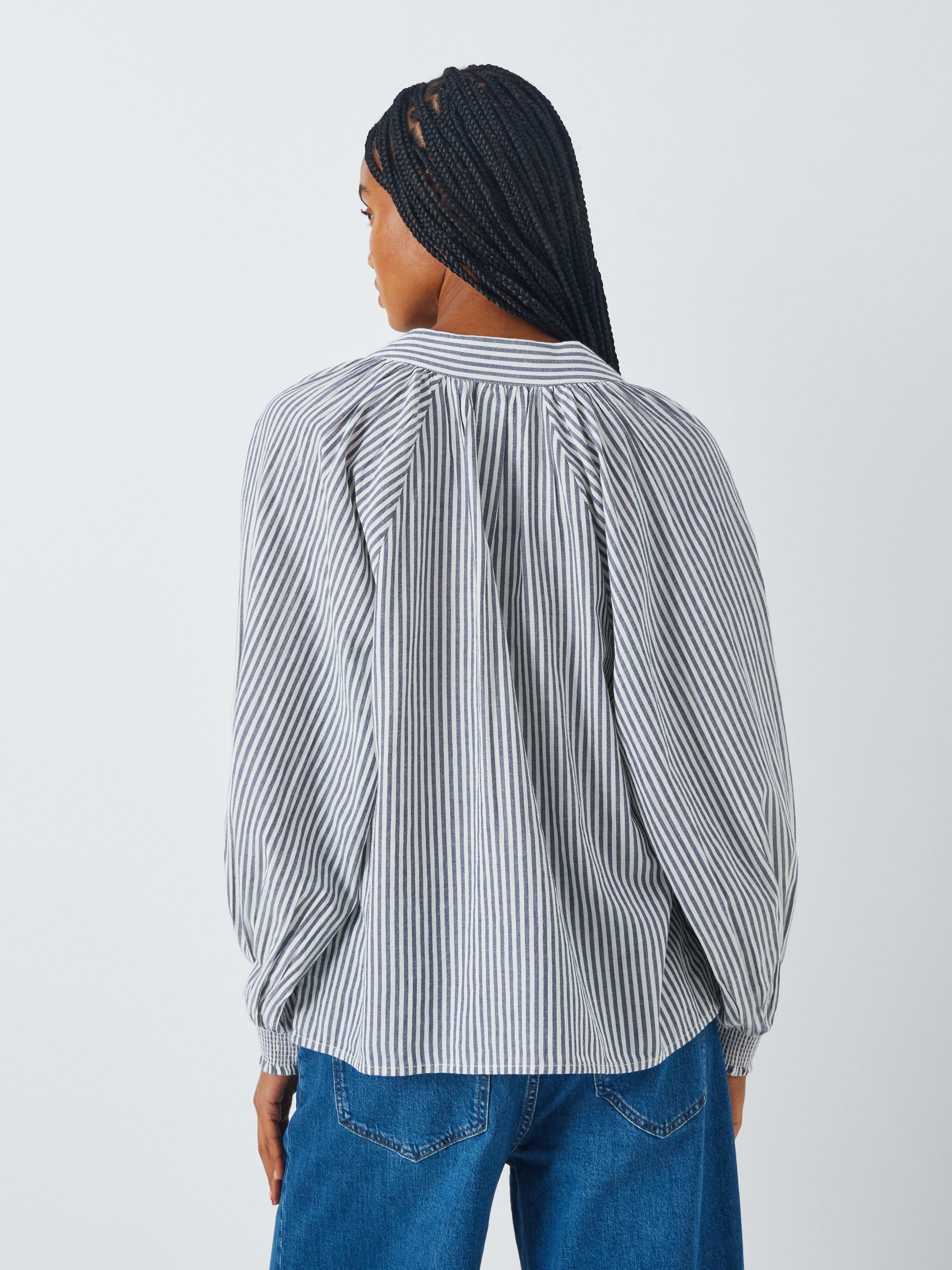 Product image 2 of 6, which shows AND/OR Harmony Stripe Shirt, Grey Stripe, 12