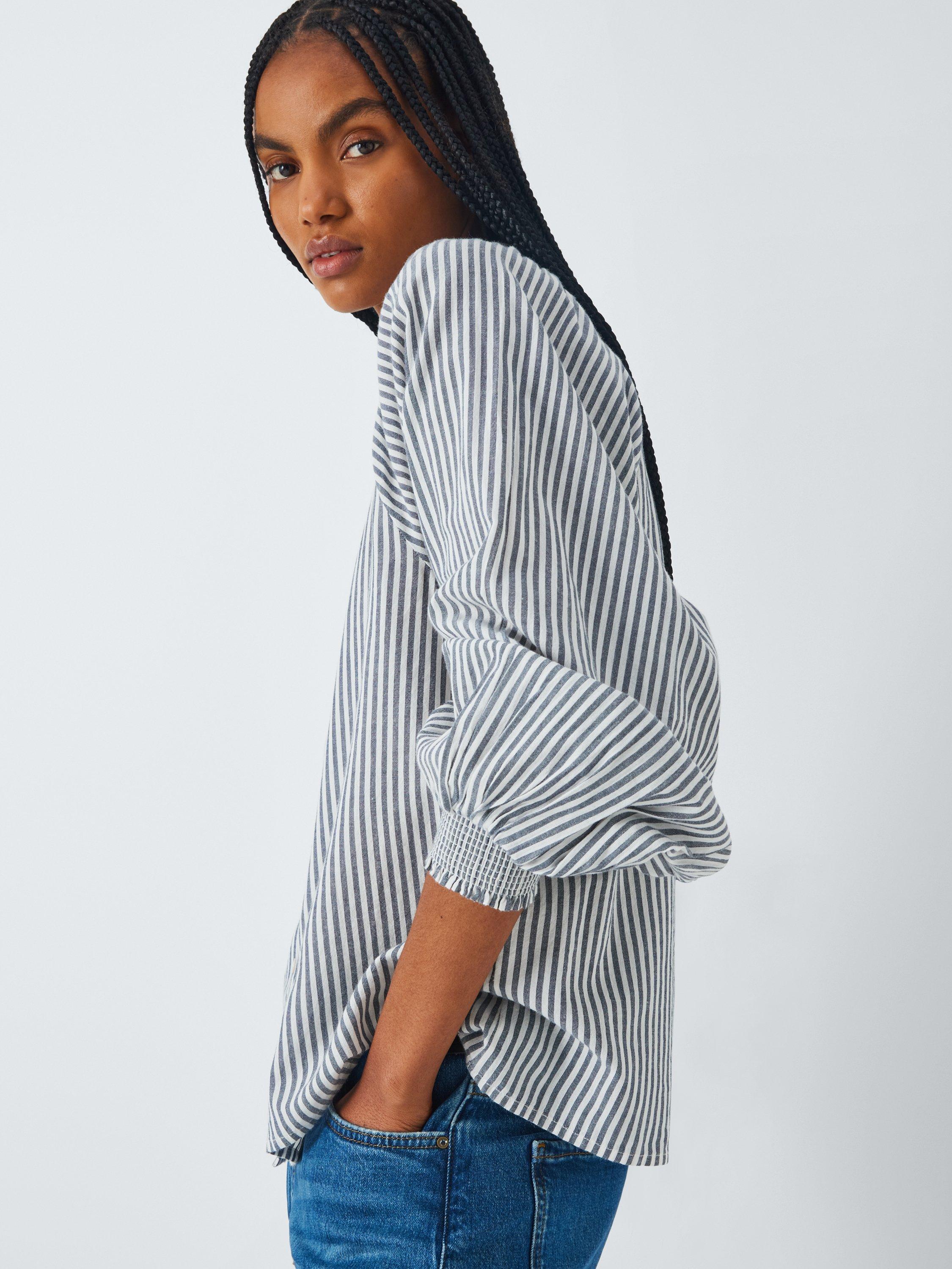 Product image 6 of 6, which shows AND/OR Harmony Stripe Shirt, Grey Stripe, 12