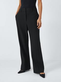 John Lewis Straight Leg Tailored Trousers, Black, Black
