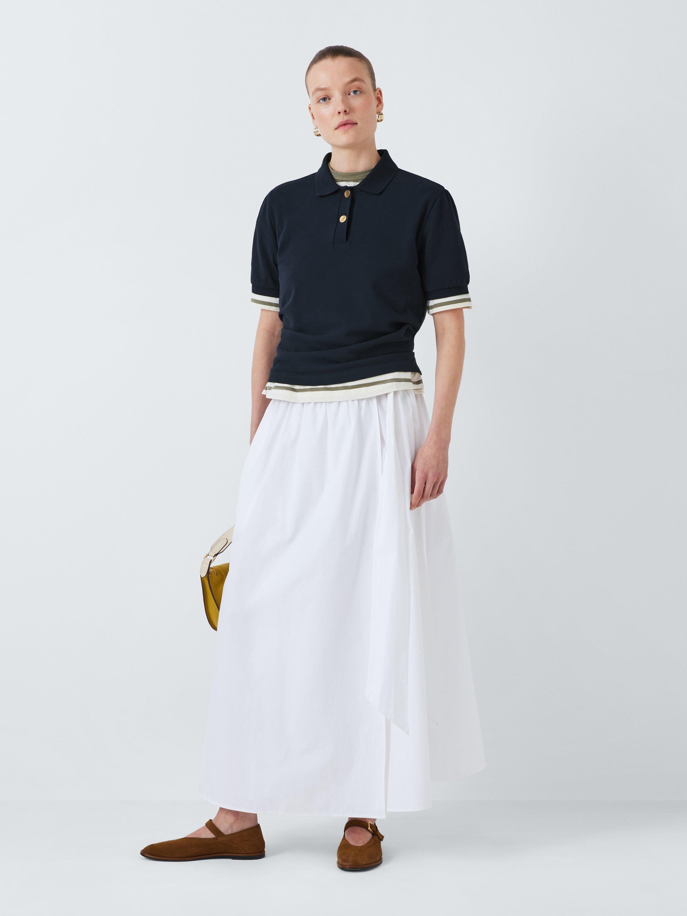 Product image 3 of 6, which shows John Lewis Cotton Pique Polo Shirt, Navy, 10