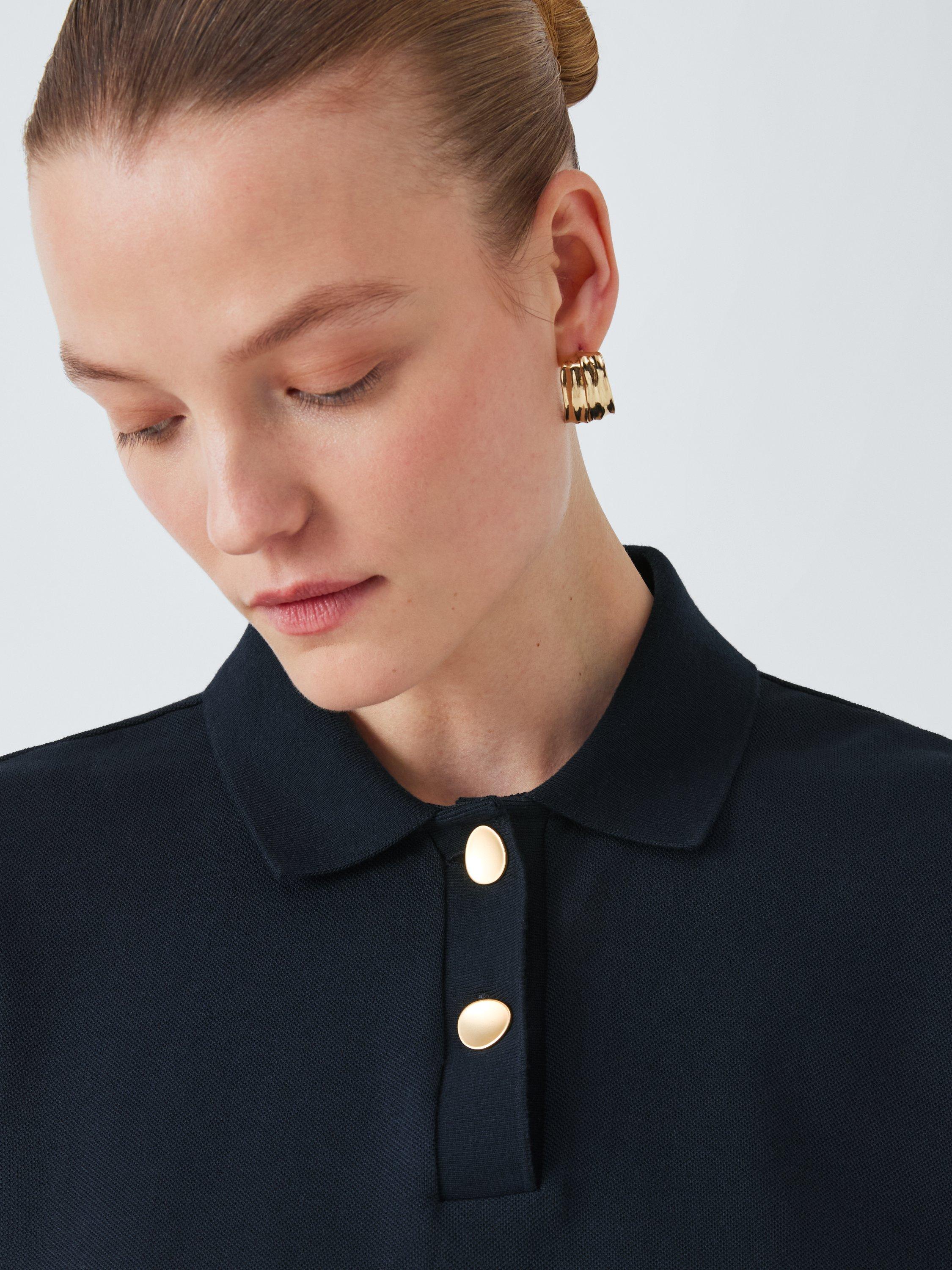 Product image 5 of 6, which shows John Lewis Cotton Pique Polo Shirt, Navy, 10