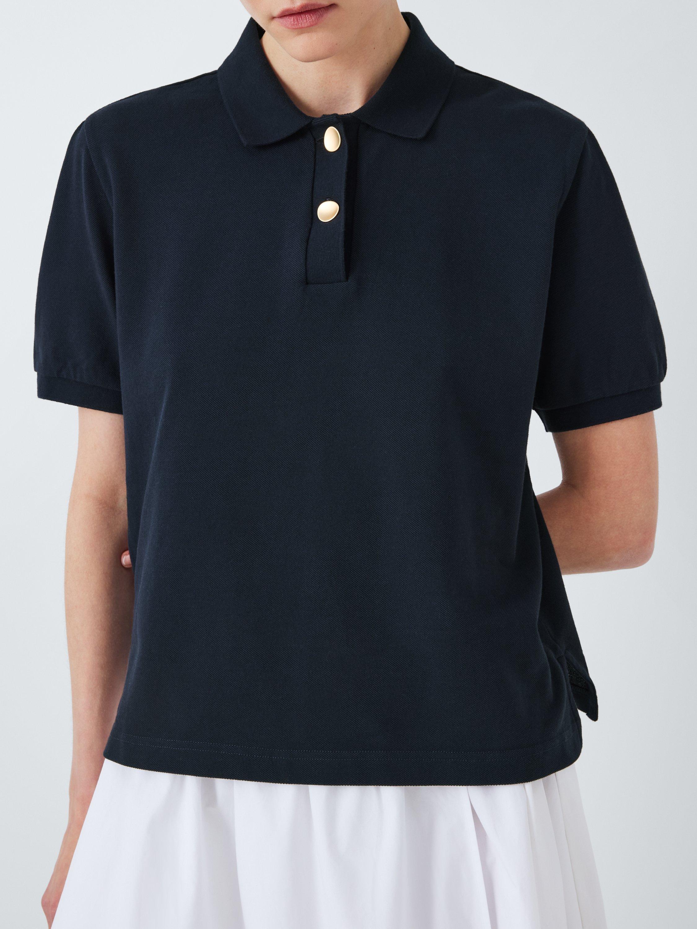 Product image 6 of 6, which shows John Lewis Cotton Pique Polo Shirt, Navy, 10