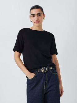 John Lewis Organic Cotton Short Sleeve Crew Neck T-Shirt, Black