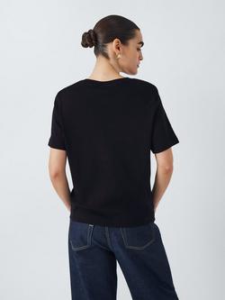 John Lewis Organic Cotton Short Sleeve Crew Neck T-Shirt - view 2, Black