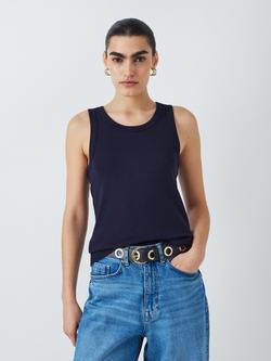 John Lewis Organic Cotton Tank Top, Navy