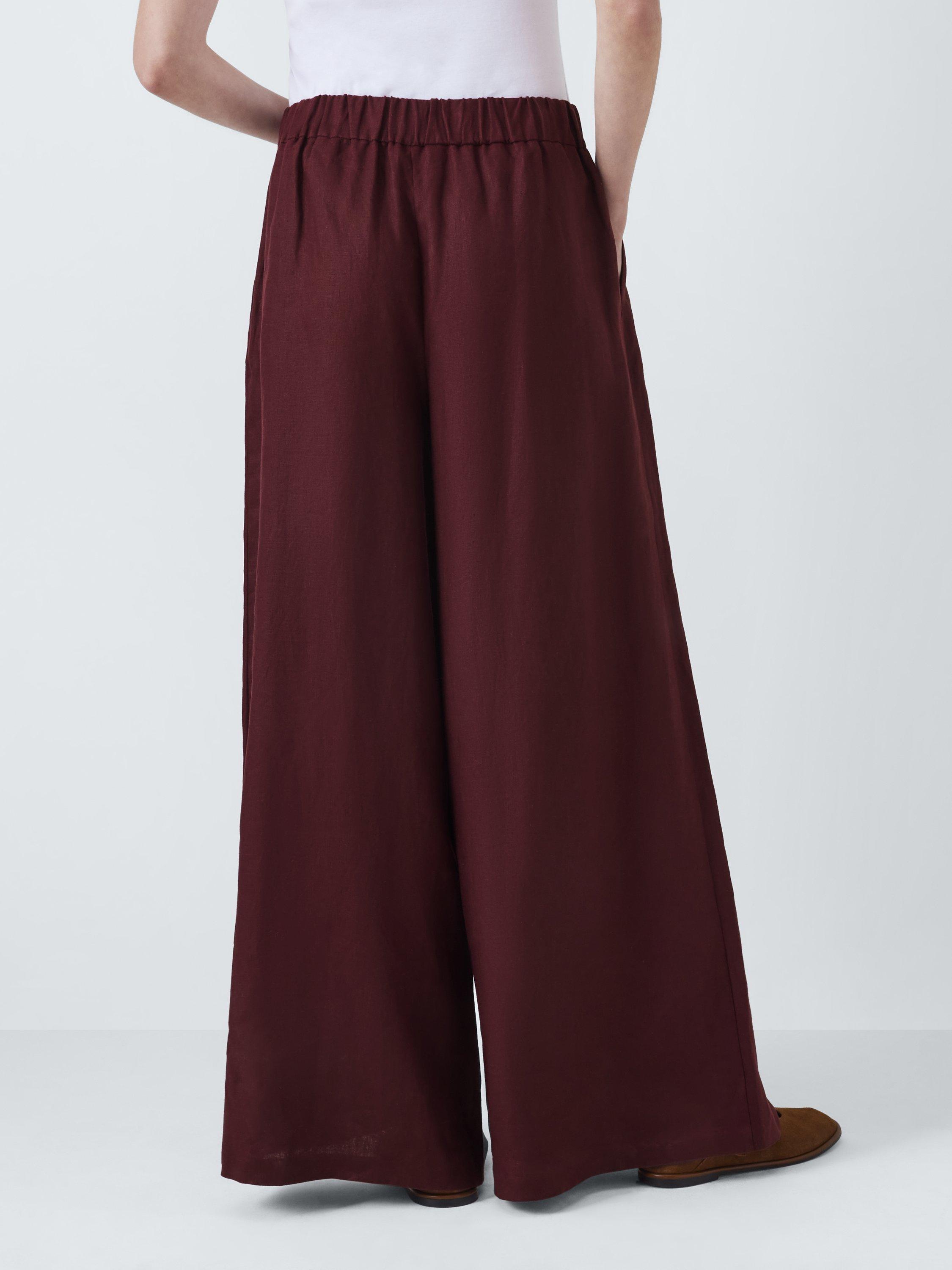 Product image 3 of 7, which shows John Lewis Linen Palazzo Trousers, Brown, 14