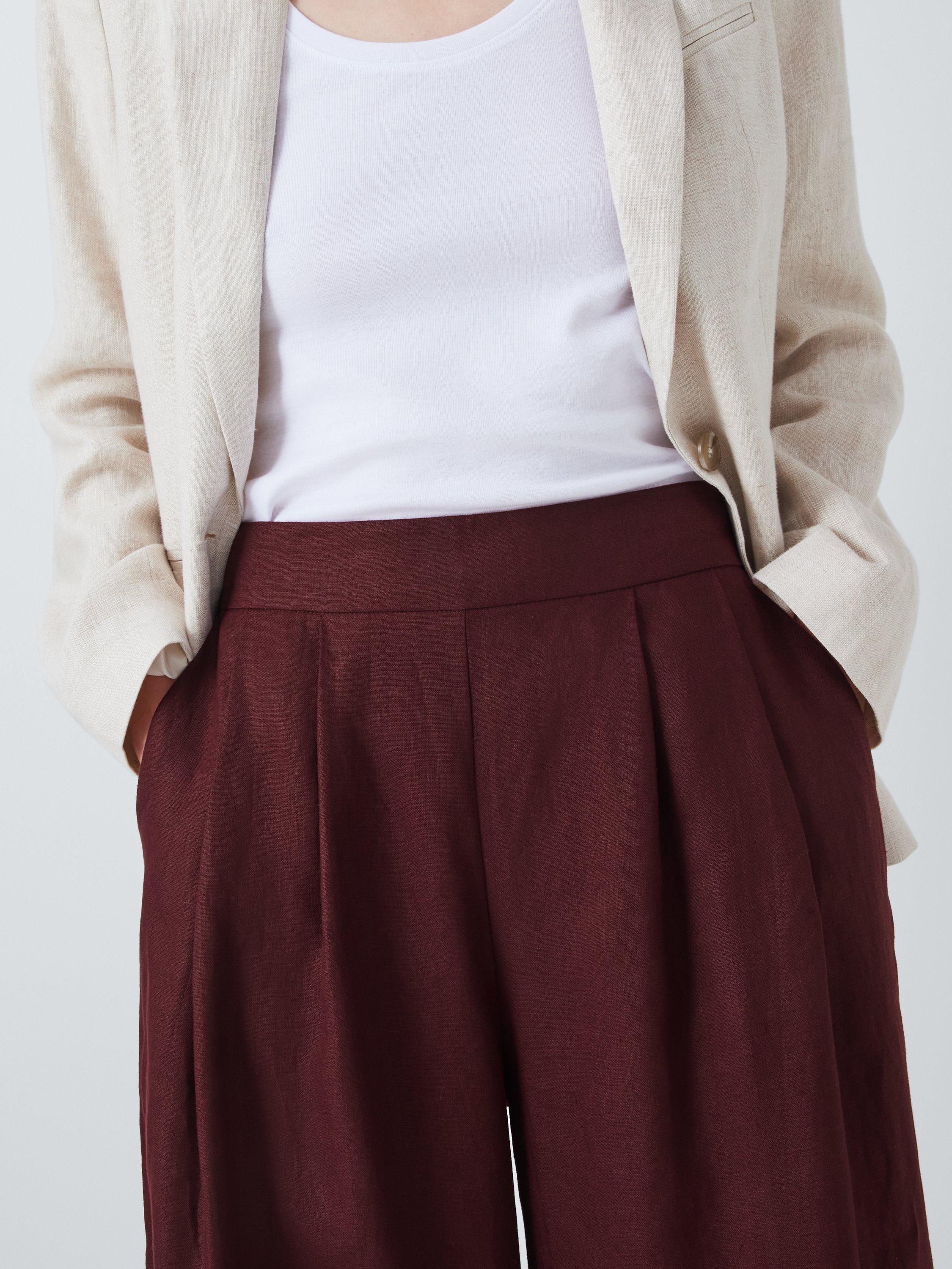 Product image 5 of 7, which shows John Lewis Linen Palazzo Trousers, Brown, 14