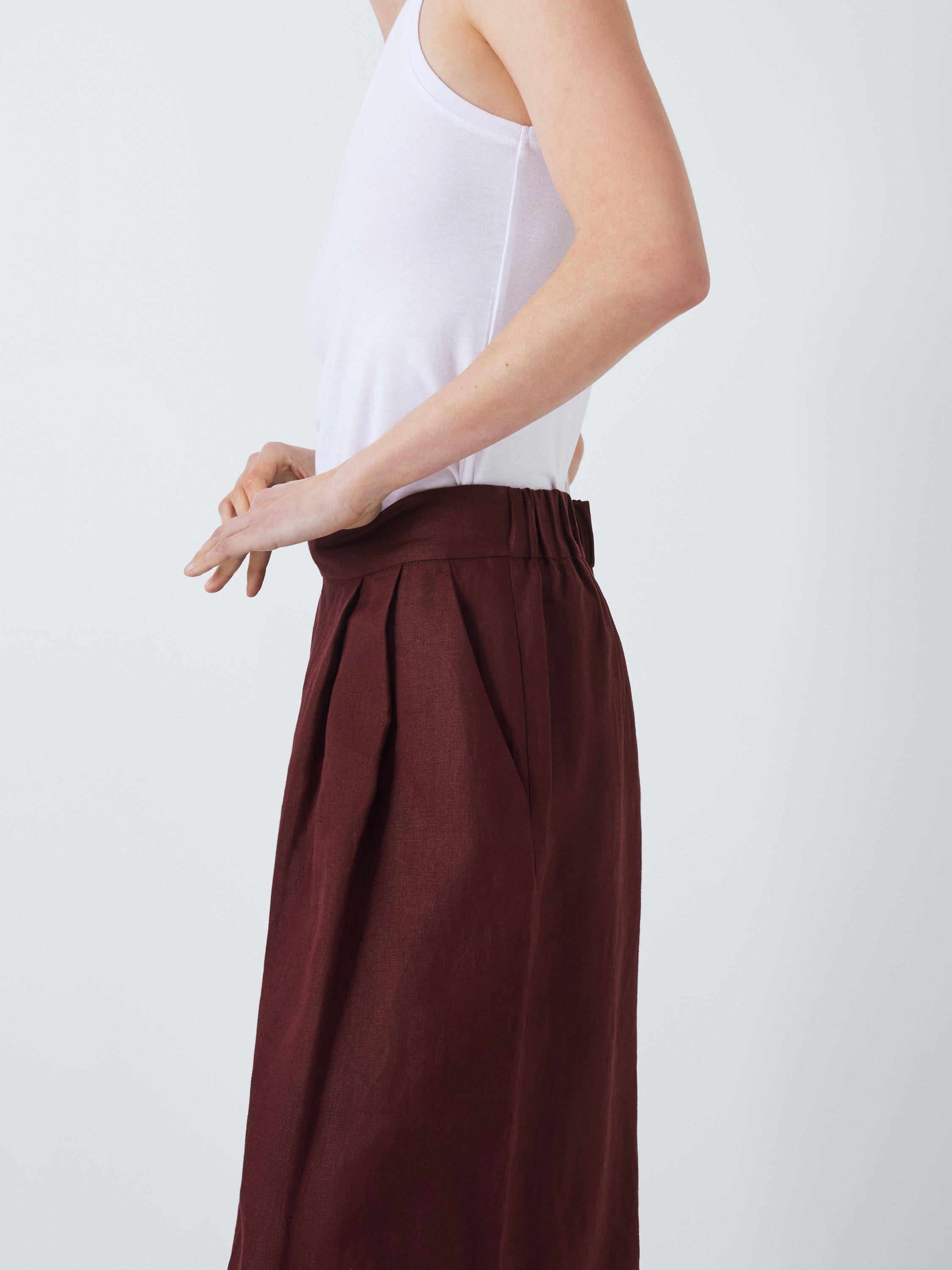 Product image 6 of 7, which shows John Lewis Linen Palazzo Trousers, Brown, 14