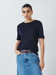 John Lewis Organic Cotton Short Sleeve Crew Neck T-Shirt, Navy