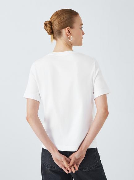 John Lewis Organic Cotton Short Sleeve Crew Neck T-Shirt - view 2, White