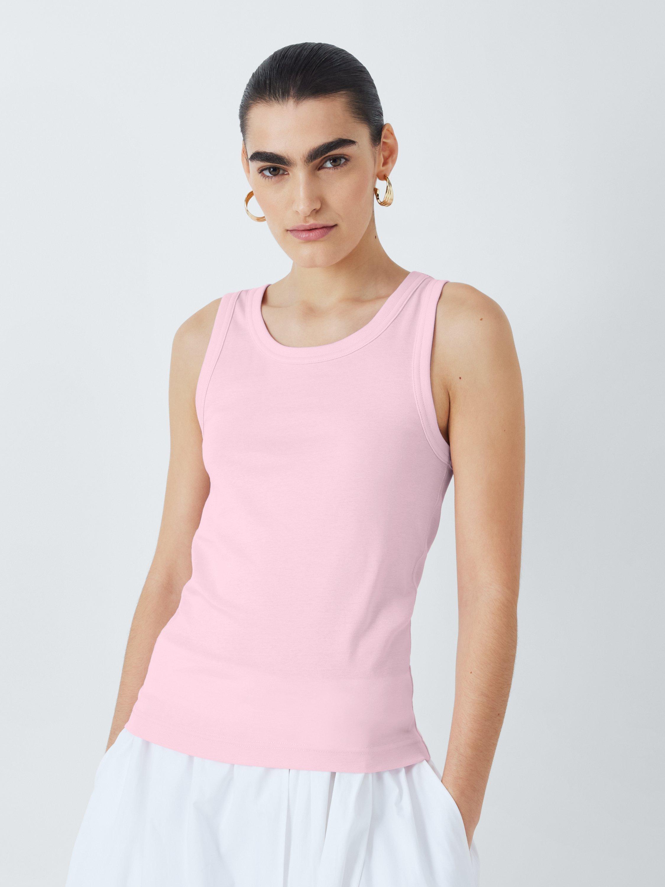 Product image 1 of 6, which shows John Lewis Organic Cotton Tank Top, Pink, 10