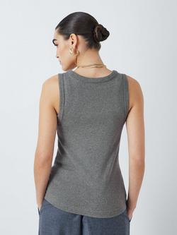 John Lewis Organic Cotton Tank Top - view 2, Grey