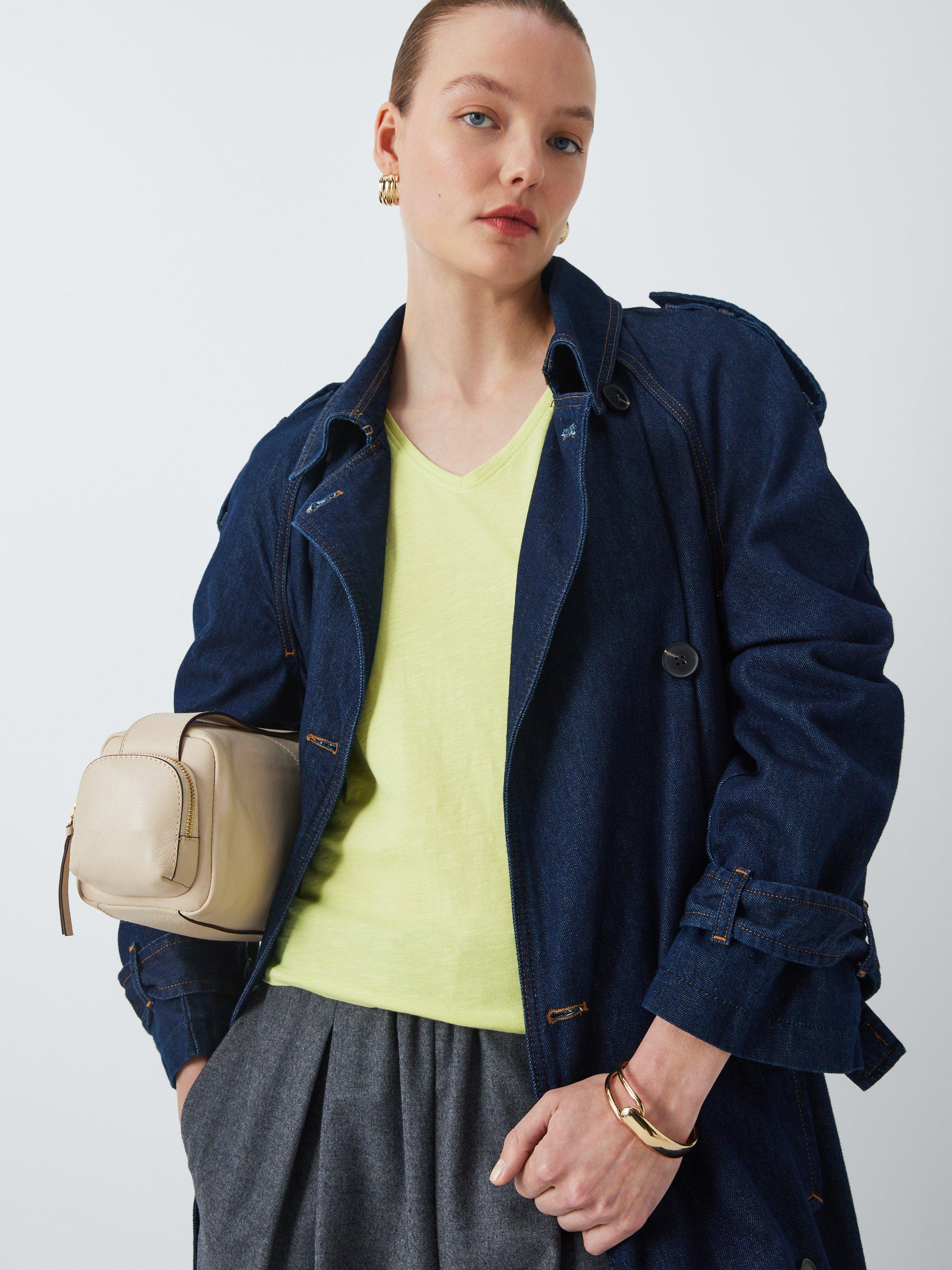 Product image 6 of 6, which shows John Lewis Cotton Slub Short Sleeve V-Neck T-Shirt, Yellow, 12