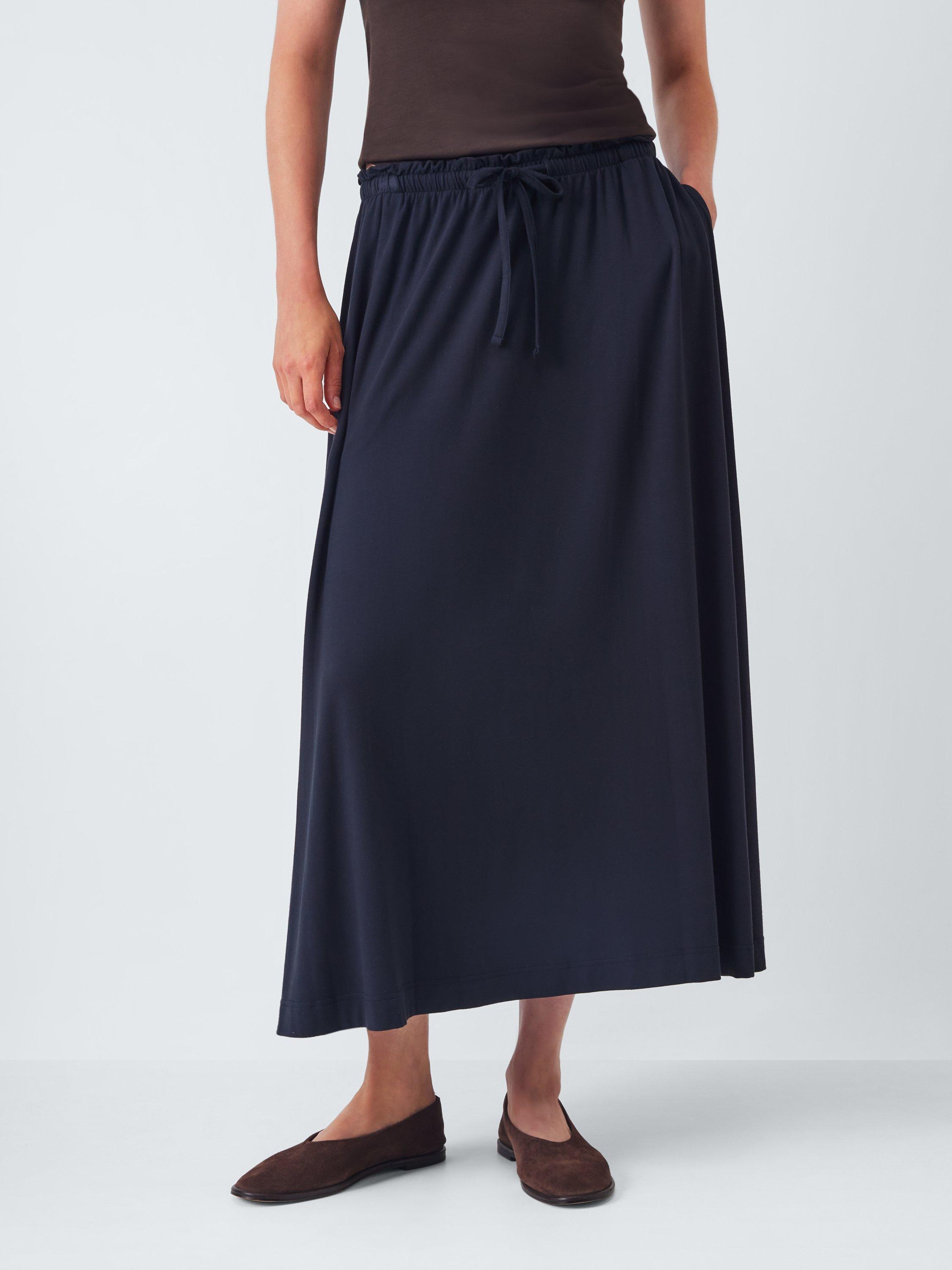 Product image 1 of 6, which shows John Lewis Jersey Midi Skirt, Navy, 8