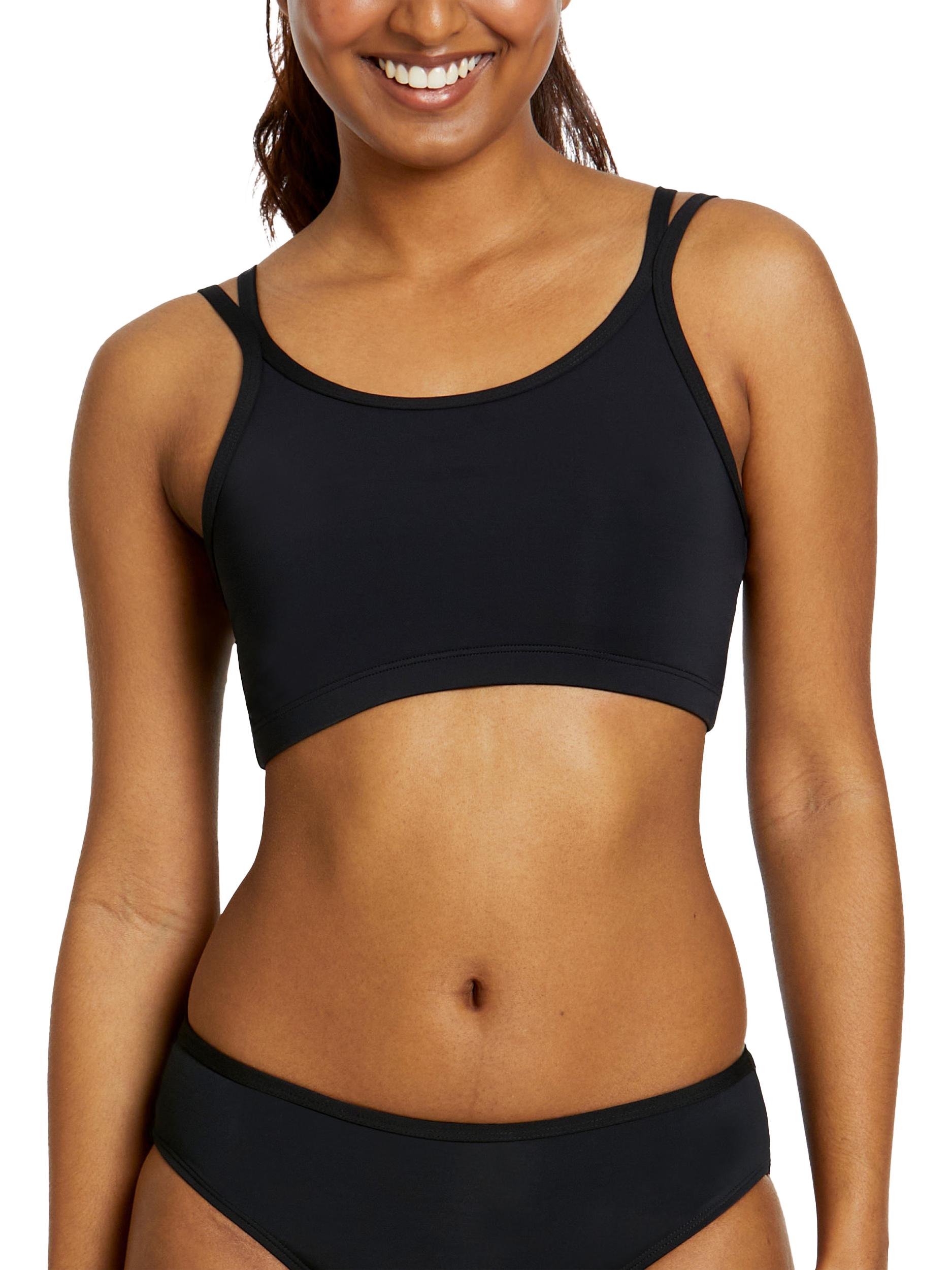 Product image 1 of 3, which shows Love Luna First Period Swim Bikini Top, Black, 10-11 years
