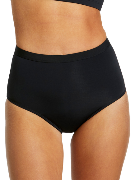 Love Luna Period Swim High Waist Bikini Bottoms, Black, Black