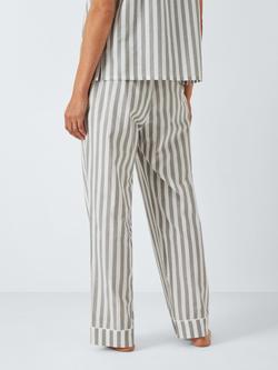 John Lewis Kora Stripe Pyjama Bottoms, Green/White - view 2, Green/White