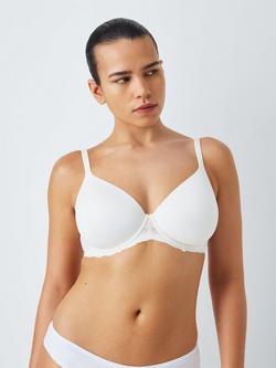 John Lewis Olivia Lace Sides T-Shirt Bra, Ivory, Ivory