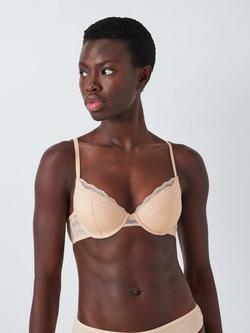 John Lewis Olivia Lace Plunge Bra, Almond, Almond