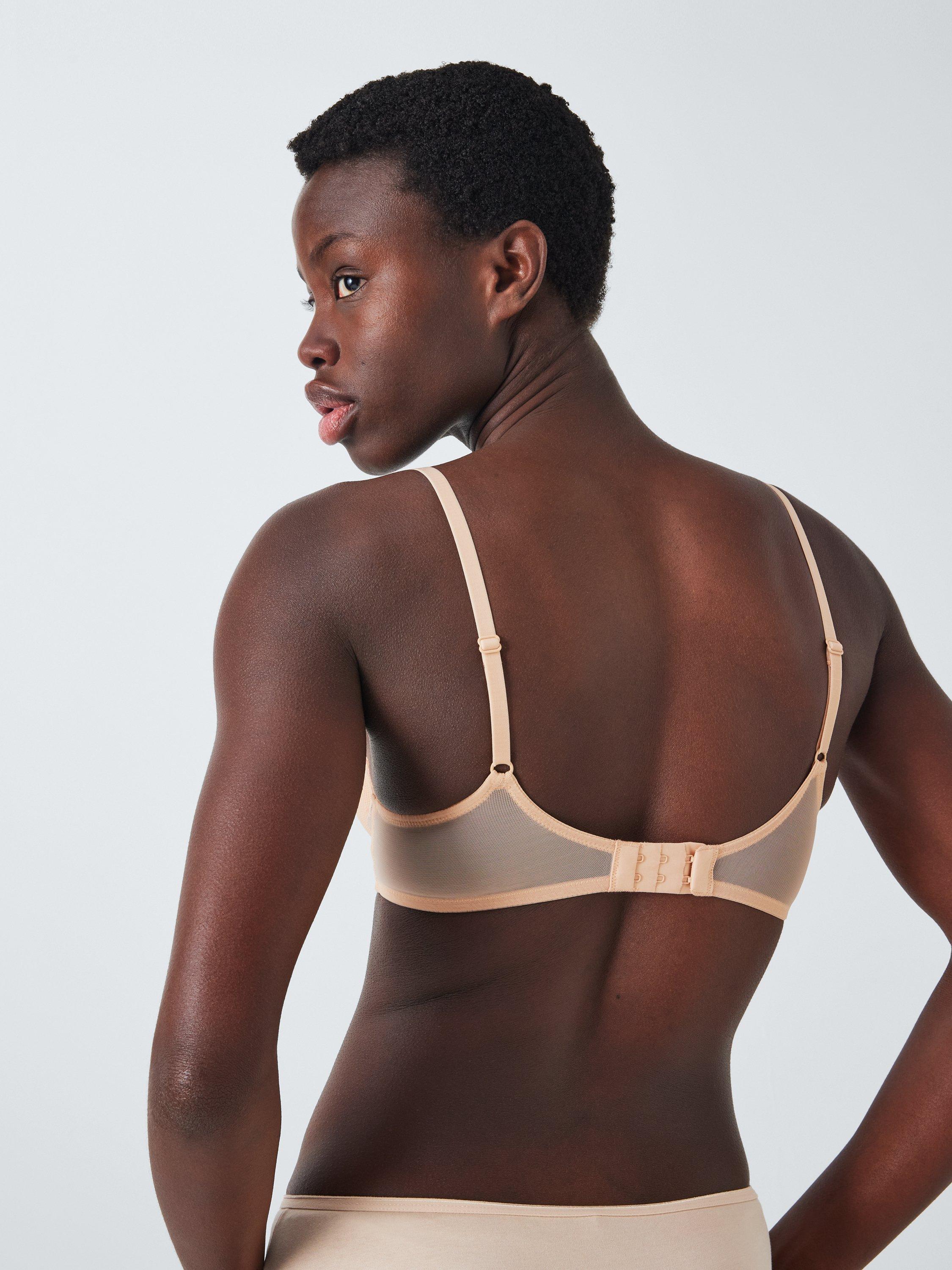 Product image 4 of 10, which shows John Lewis Olivia Lace Plunge Bra, Almond, 30B