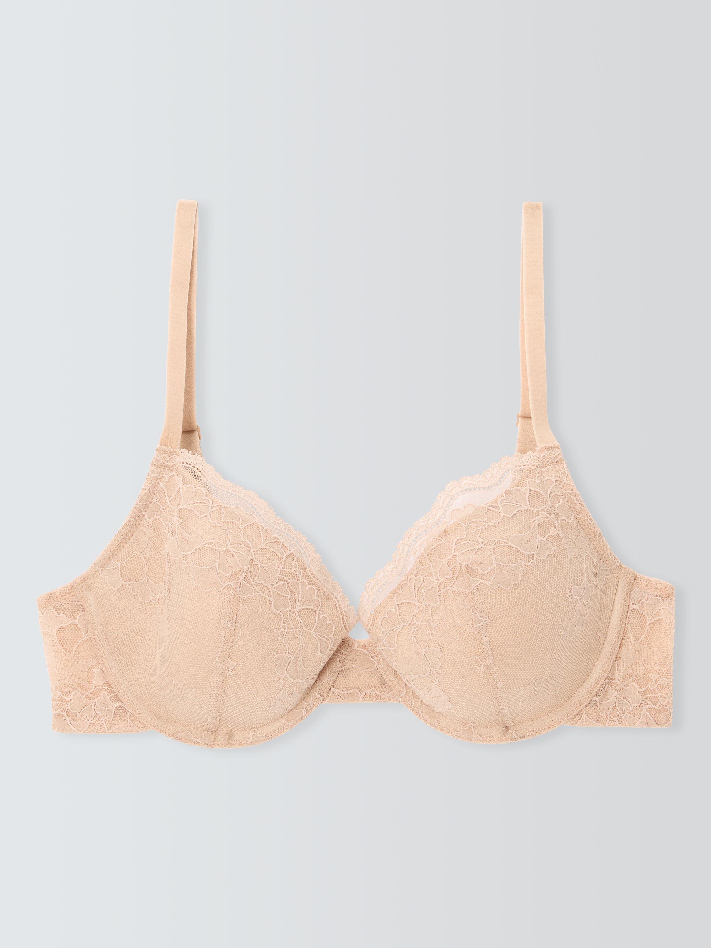 Product image 7 of 10, which shows John Lewis Olivia Lace Plunge Bra, Almond, 30B