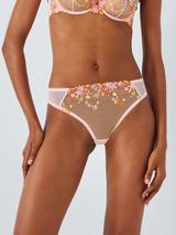 AND/OR Kiki Floral Embroidery Bikini Knickers, Light Pink