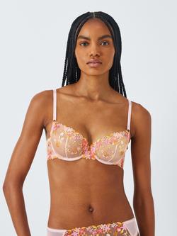 AND/OR Kiki Floral Embroidery Plunge Bra, Light Pink, Light Pink