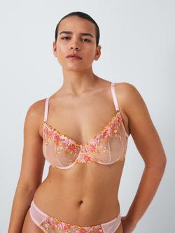 AND/OR Kiki Floral Embroidery Plunge Bra, Light Pink - view 2, Light Pink