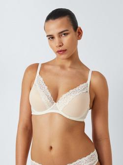 John Lewis Serephine Lace Plunge Bra, Ivory