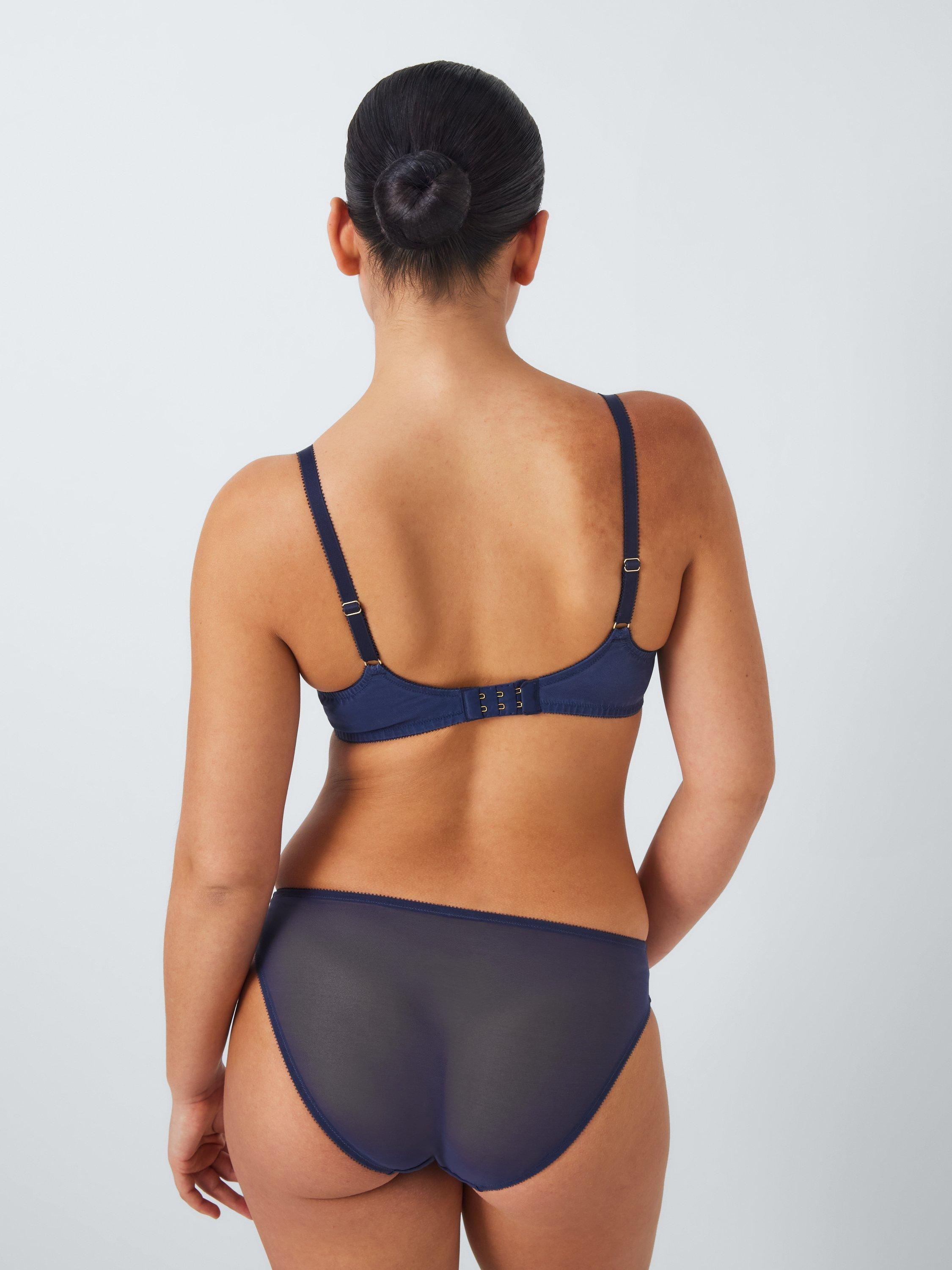 Product image 4 of 11, which shows AND/OR Kiki Floral Crochet Embroidery Balcony Bra, Blue, 30E