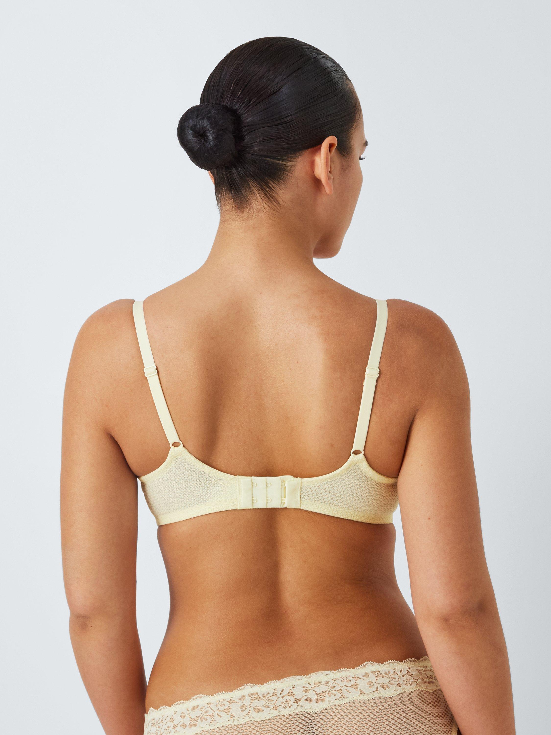 Product image 3 of 10, which shows John Lewis Serephine Lace Plunge Bra, Sorbet Yellow, 34DD