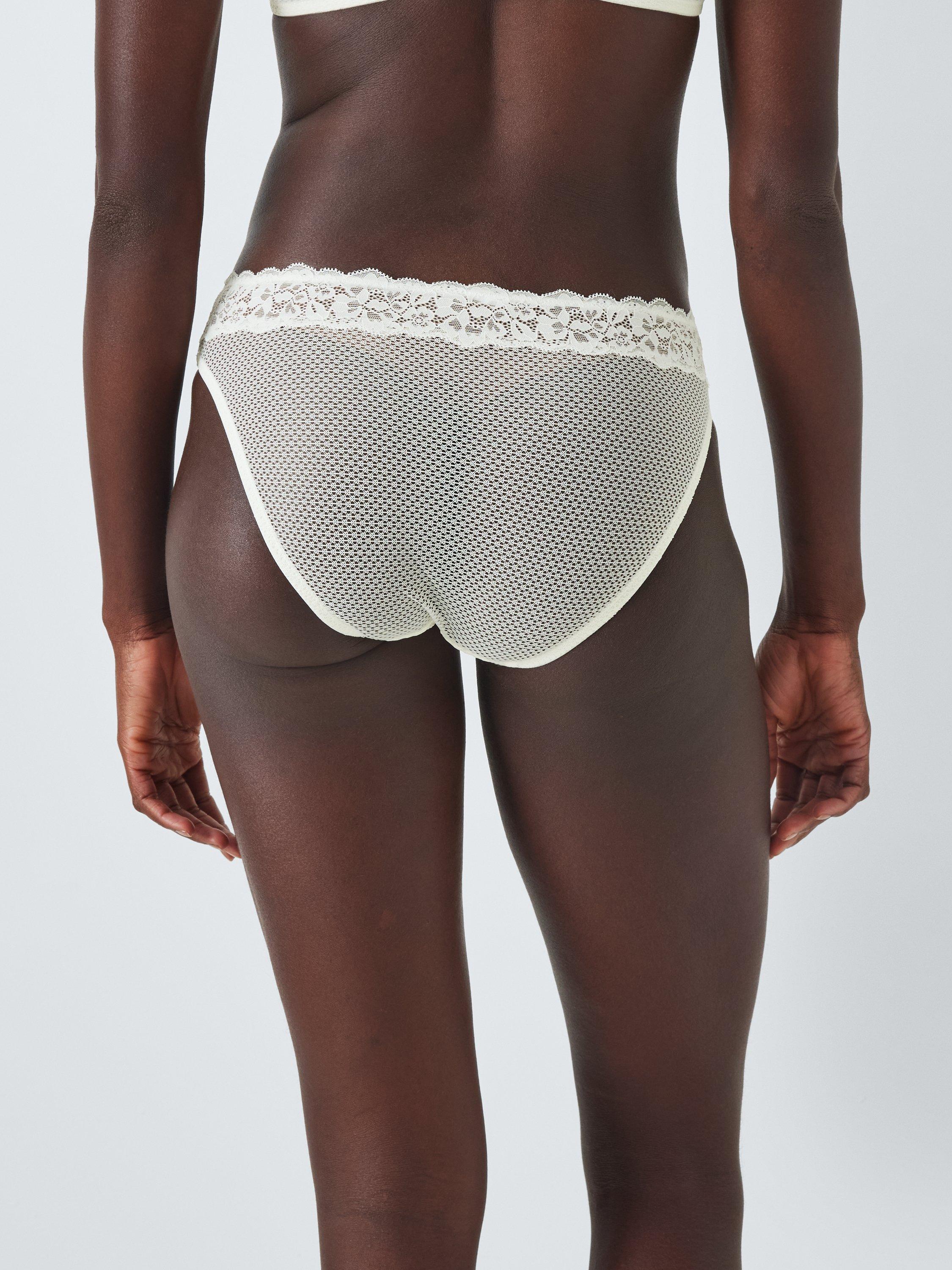 Product image 4 of 10, which shows John Lewis Serephine Lace Bikini Knickers, Ivory, 8
