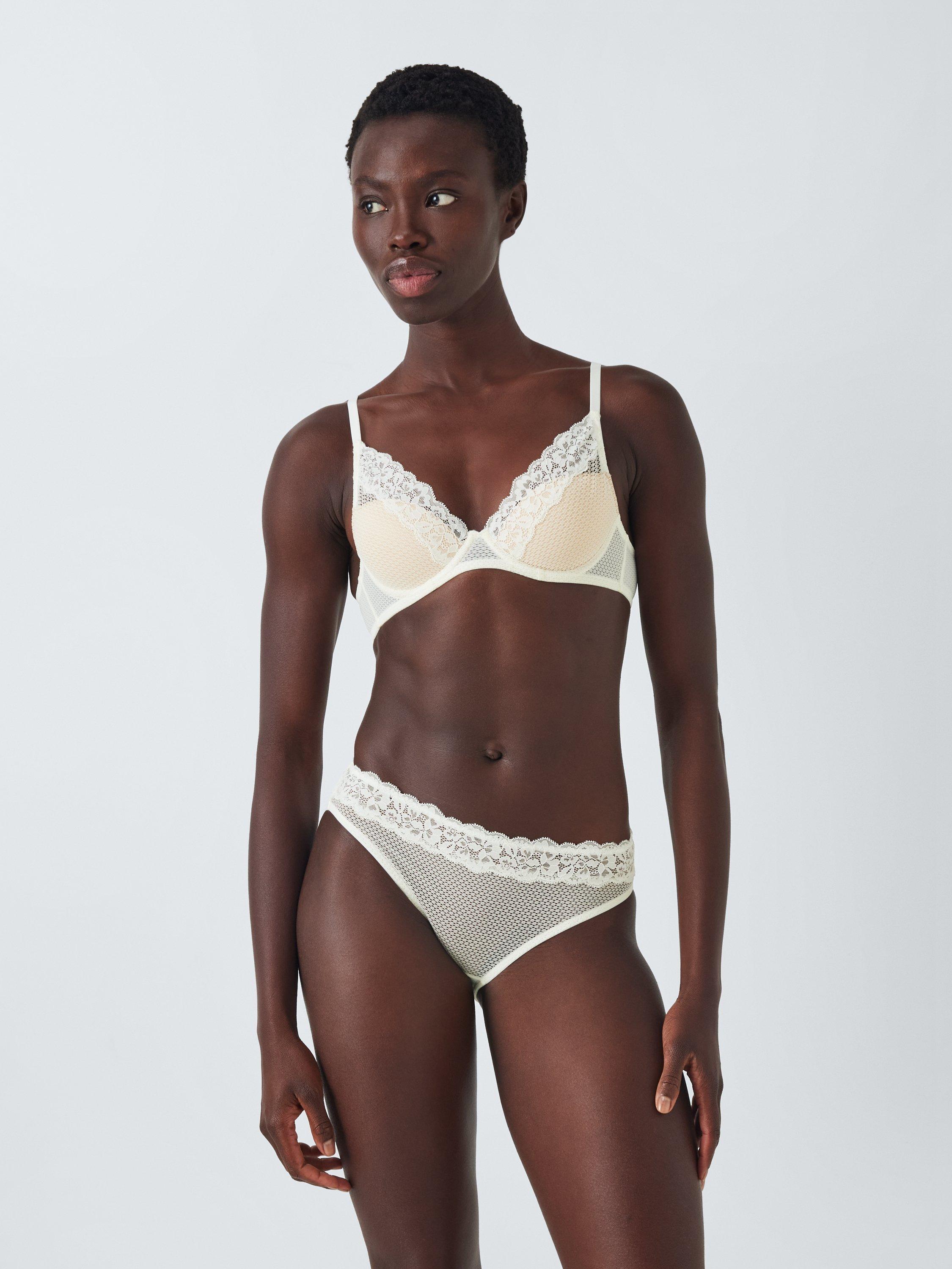 Product image 5 of 10, which shows John Lewis Serephine Lace Bikini Knickers, Ivory, 8