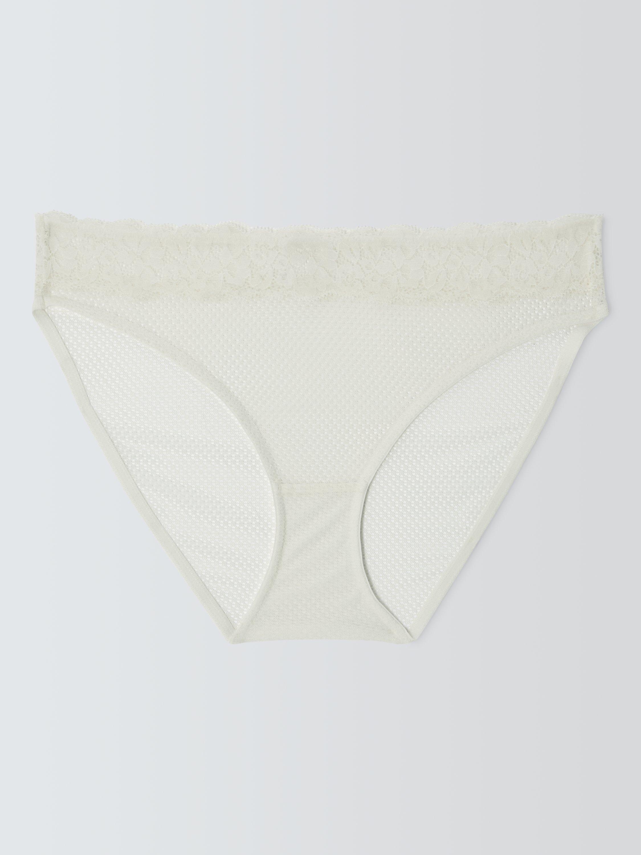 Product image 6 of 10, which shows John Lewis Serephine Lace Bikini Knickers, Ivory, 8