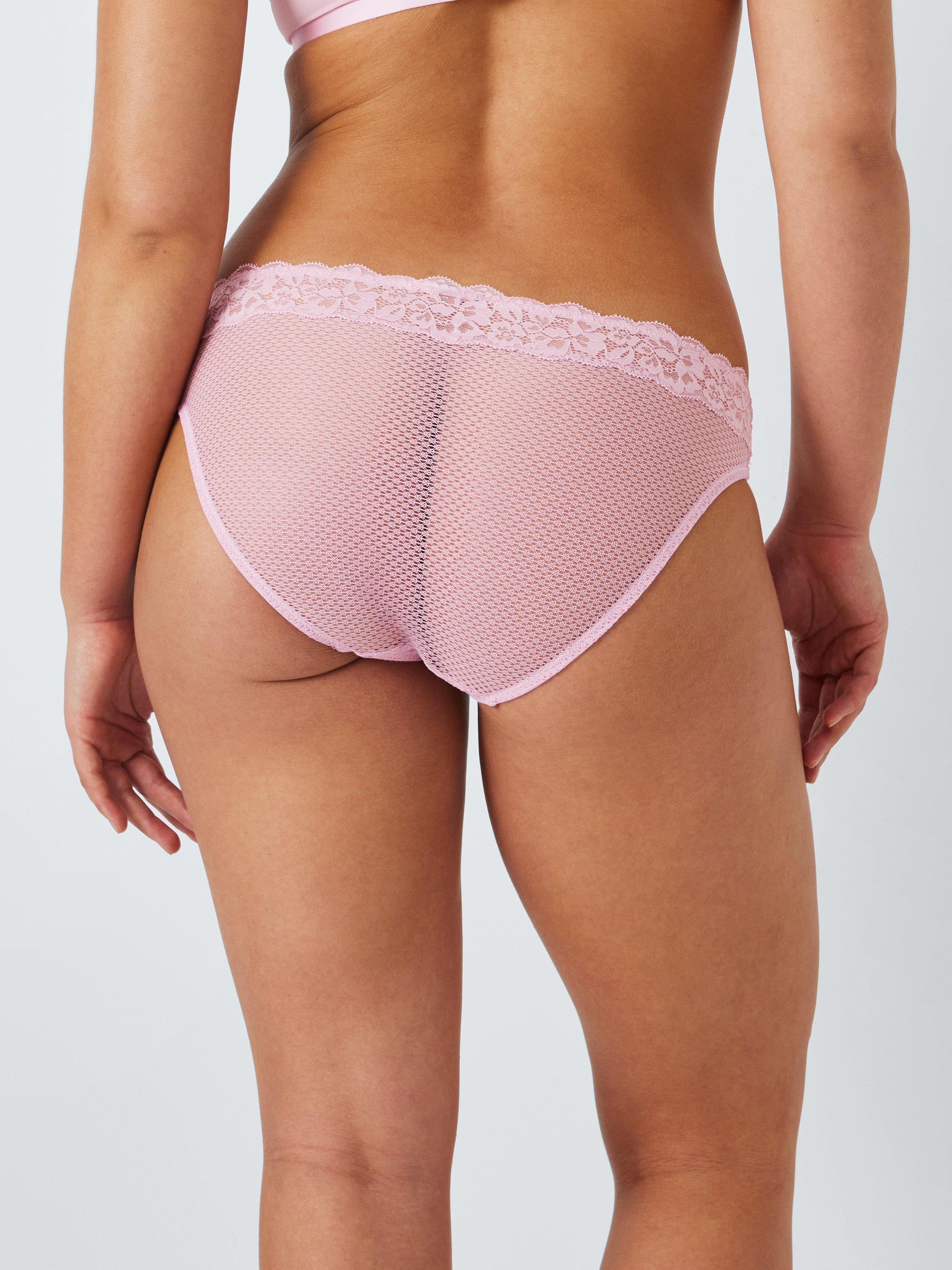 Product image 3 of 10, which shows John Lewis Serephine Lace Bikini Knickers, Mauve Pink, 10