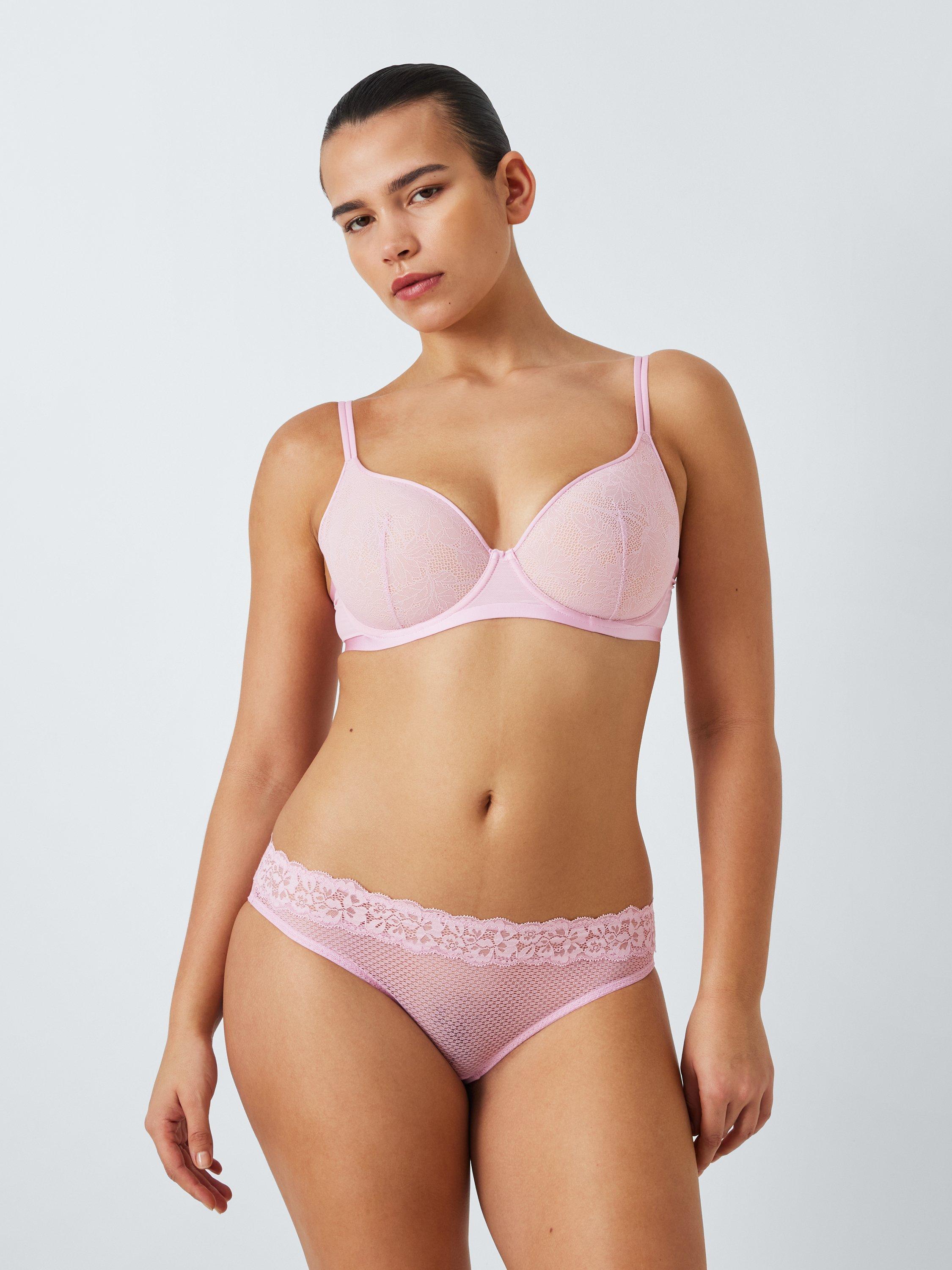 Product image 5 of 10, which shows John Lewis Serephine Lace Bikini Knickers, Mauve Pink, 10