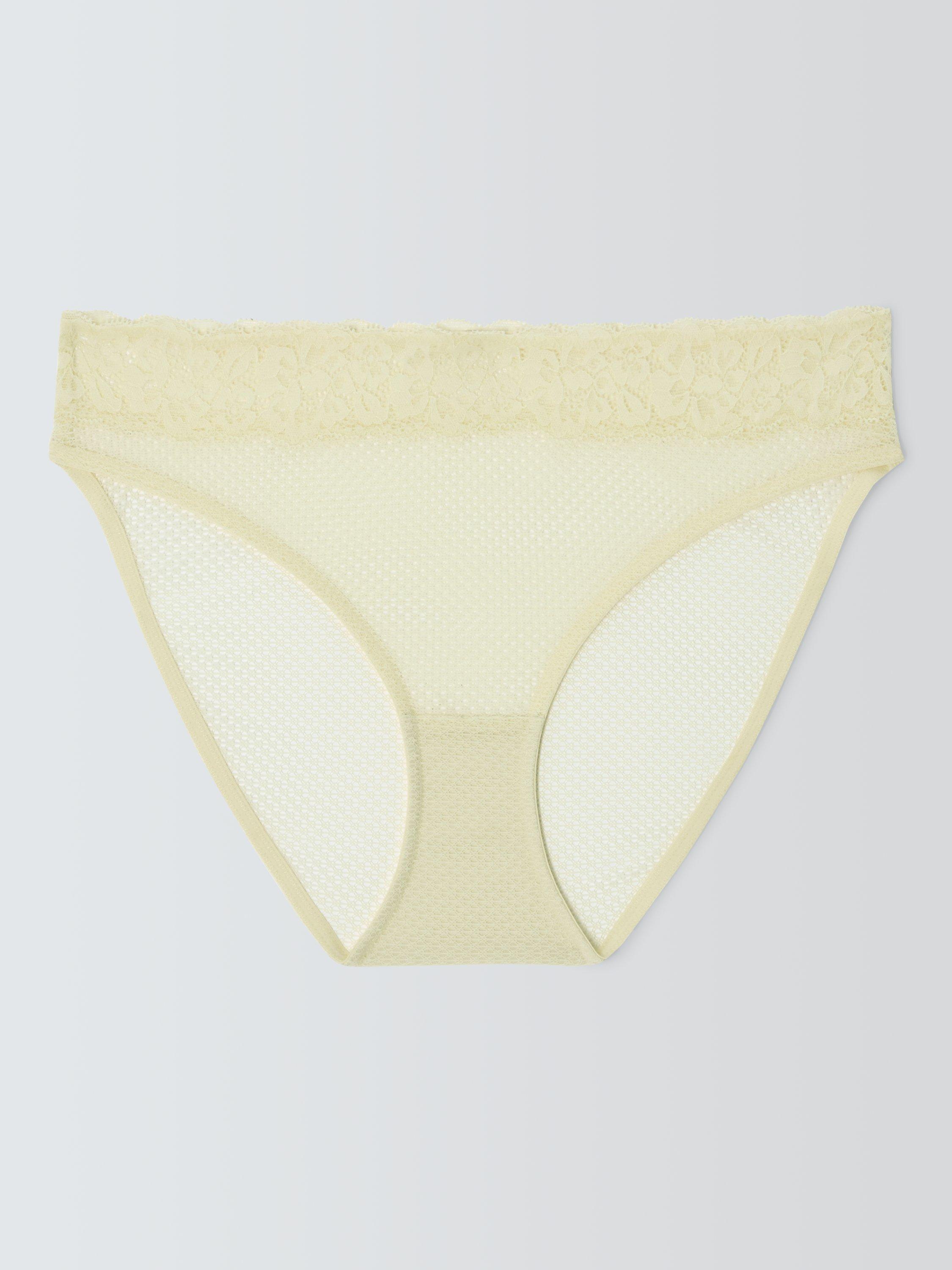 Product image 7 of 10, which shows John Lewis Serephine Lace Bikini Knickers, Sorbet Yellow, 10