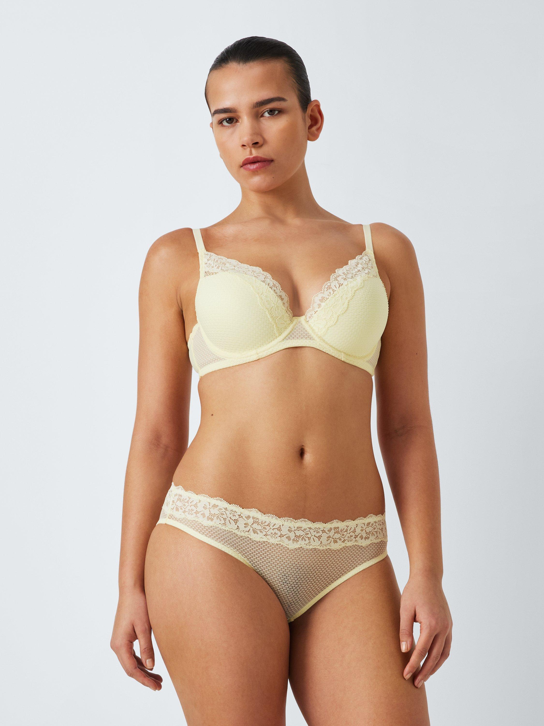 Product image 6 of 10, which shows John Lewis Serephine Lace Bikini Knickers, Sorbet Yellow, 10