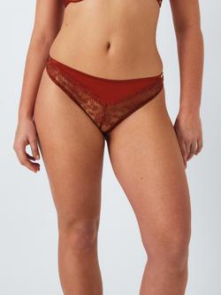 AND/OR Carmen Embroidered Lace Thong, Rust - view 2, Rust