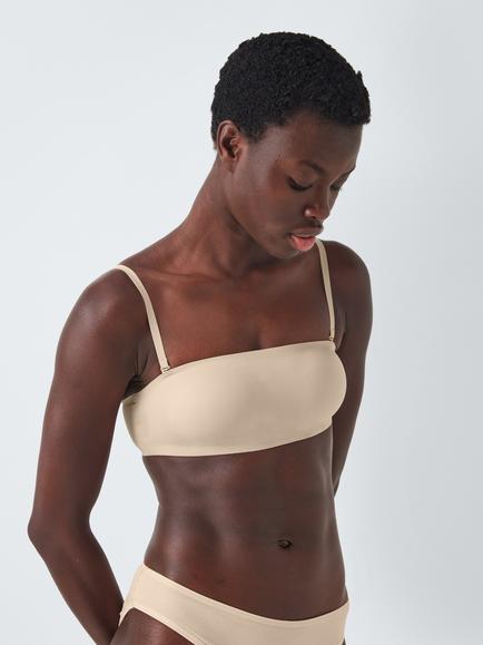 John Lewis Amara Bonded Bandeau Bra, Black - view 2, Almond